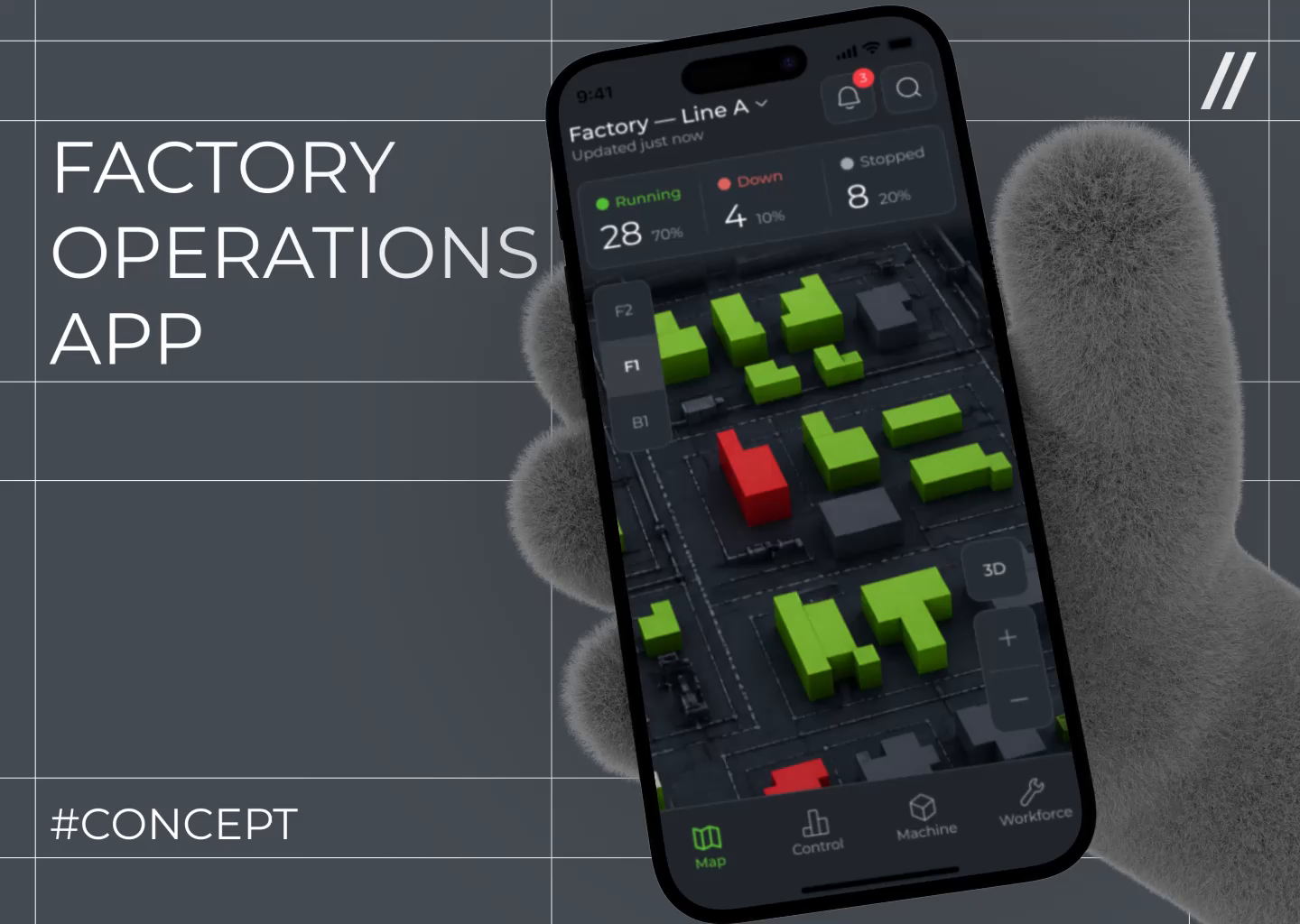 Factory Operations Mobile iOS App Design