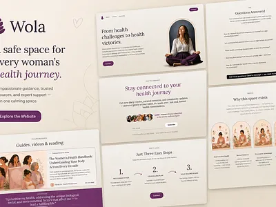 WOLA - The Health Diary brand identity branding creative direction design inspiration dribbble shot editorial design framer website graphic design health care design interaction design landing page logo minimal design responsive design typography ui visual design web design wellness website women health