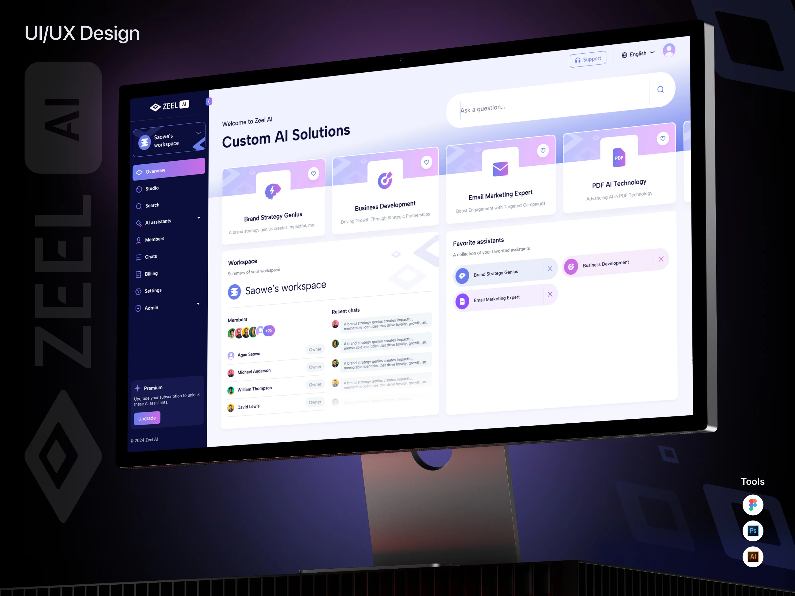 Example of Ai Saa S Web App UI/UX Design