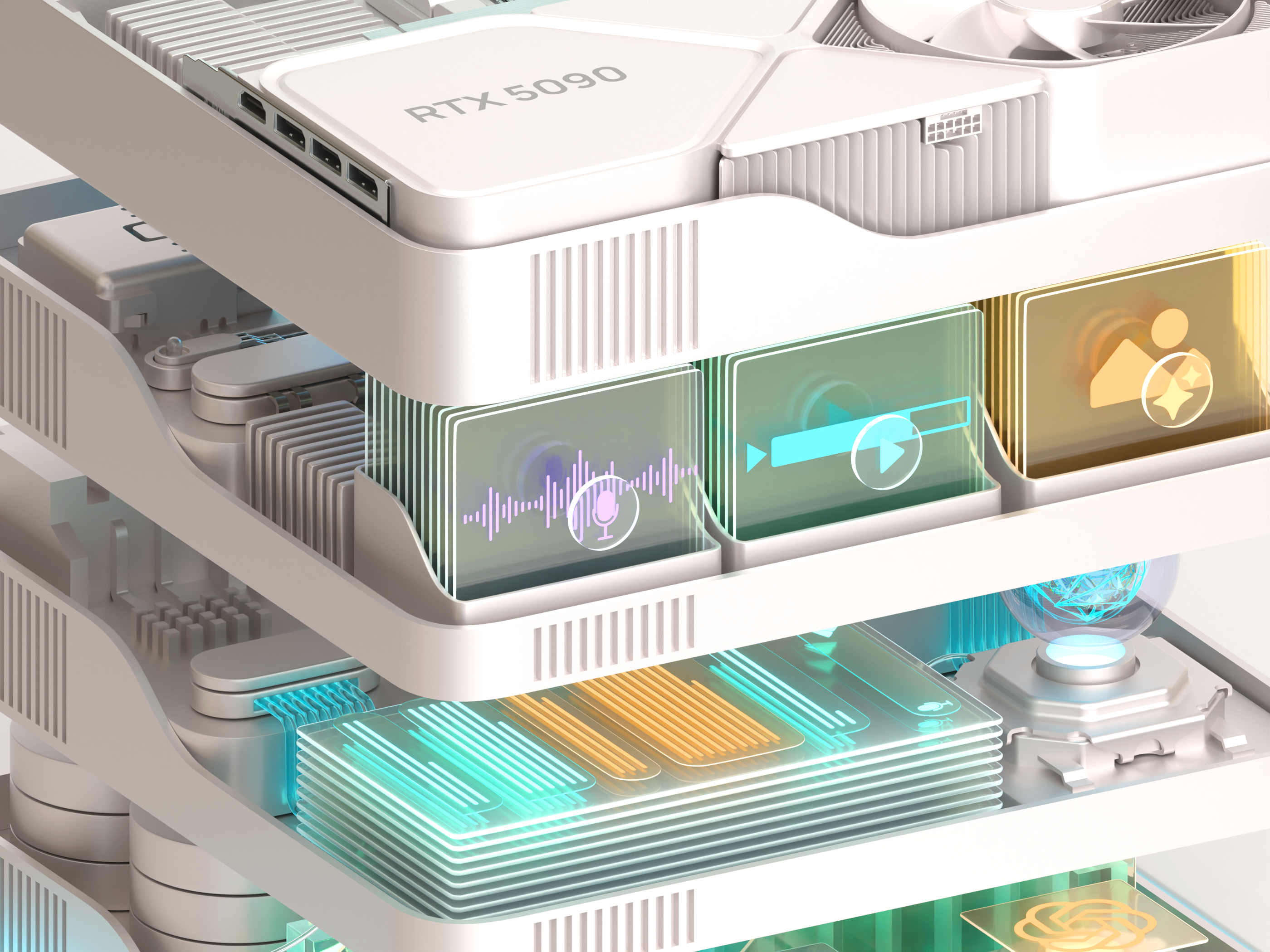 Graphics Card, GPU 3D Illustration