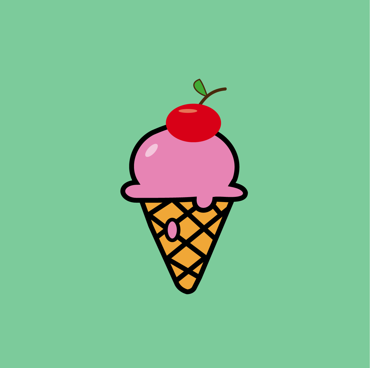 Ice Cream Cone + Cherry