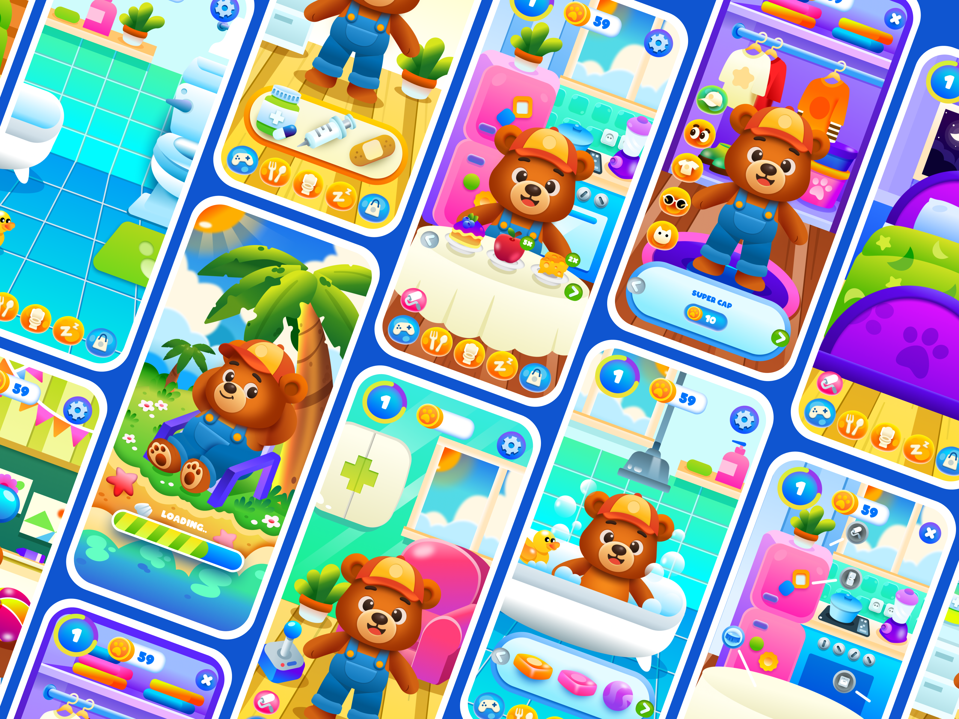 Meddy — Talking Bear App Project app design branding character design educational app game game design game for kids graphic design illustration learning app ui