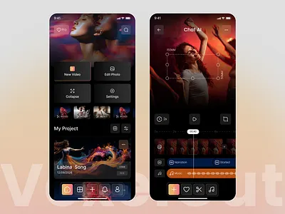 Creator Video App UI 3d modelling content creator creative app creator tools dark ui digital content ios app mobile app design motion design product design social media app timeline editor ui design ux design video editor video production