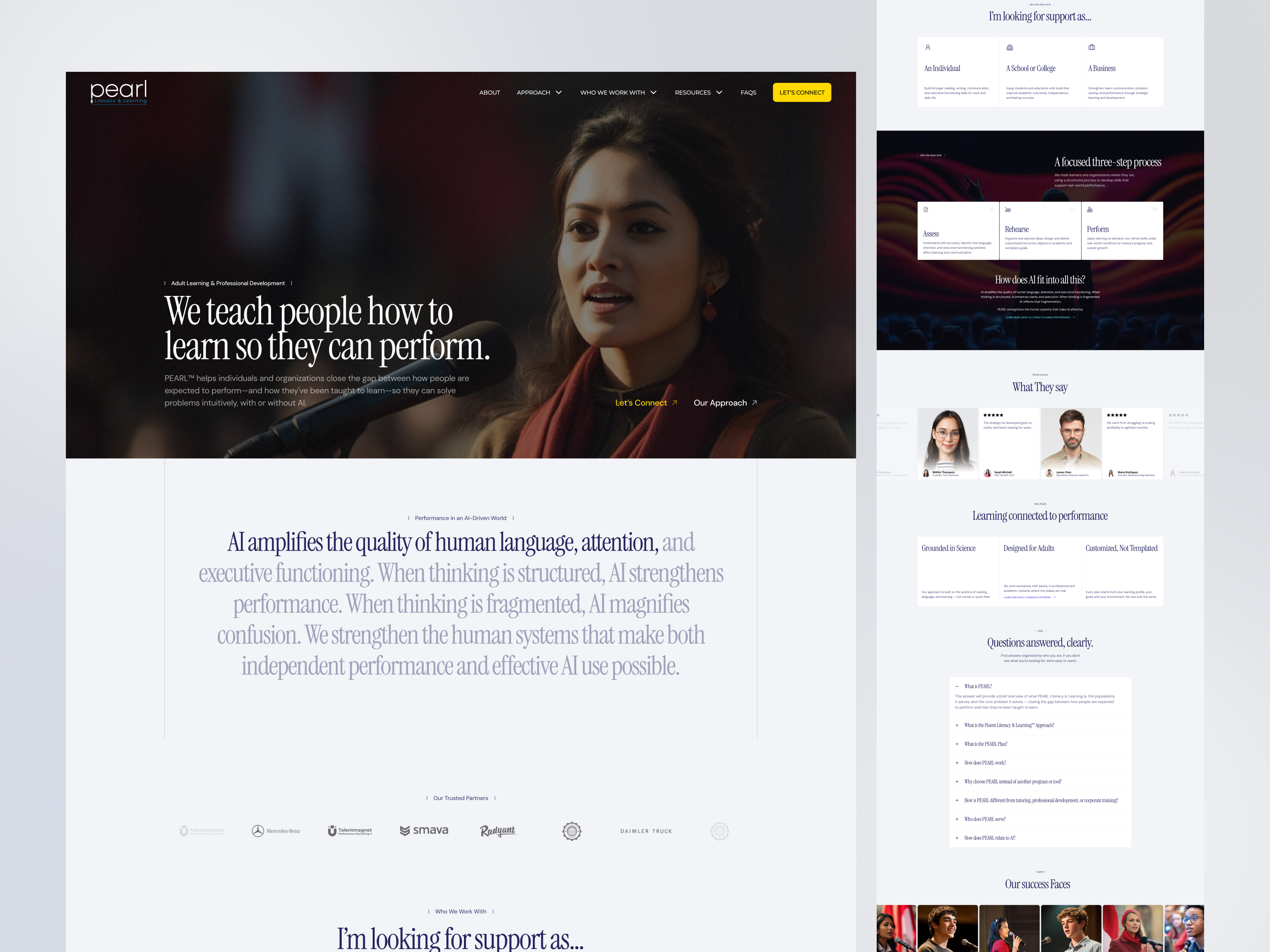 PEARL — Learning & Performance Platform adult perfom coaching consultation design graphic design growth learning minimal motivation perfom ui ux youth