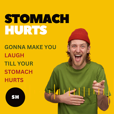 Stomach Hurts (Comedy) branding design graphic design logo podcast cover