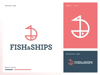 Fish & Ships - logo design animal branding fish fish and chips food logo logodesign logodesigner mark restaurant salmon sea ship symbol