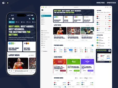 BestOdds: Home Page Design bestodds betting cards datavisualization design home homepage interface light page product design props sports sportstech ui ux web website