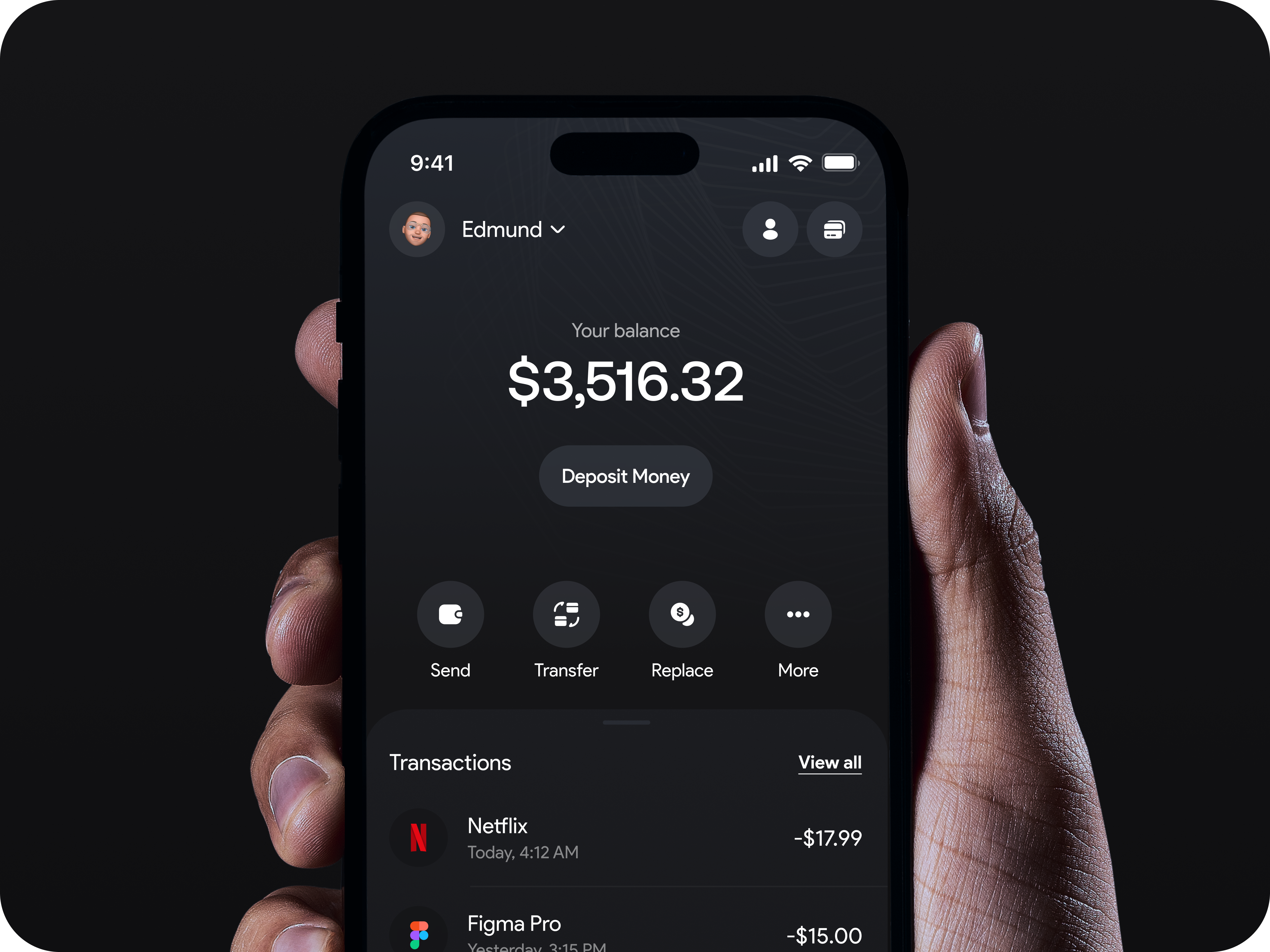 Modern Fintech App app design banking app banking ui dark ui digital wallet finance app finance dashboard financial dashboard fintech fintech app fintech ui glassmorphism ios app mobile banking mobile finance mobile ui money transfer payment interface uiux wallet app