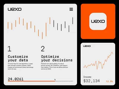 UEXO® — Visual System brand design branding corporate identity dashboard fintech forex broker style trader trading