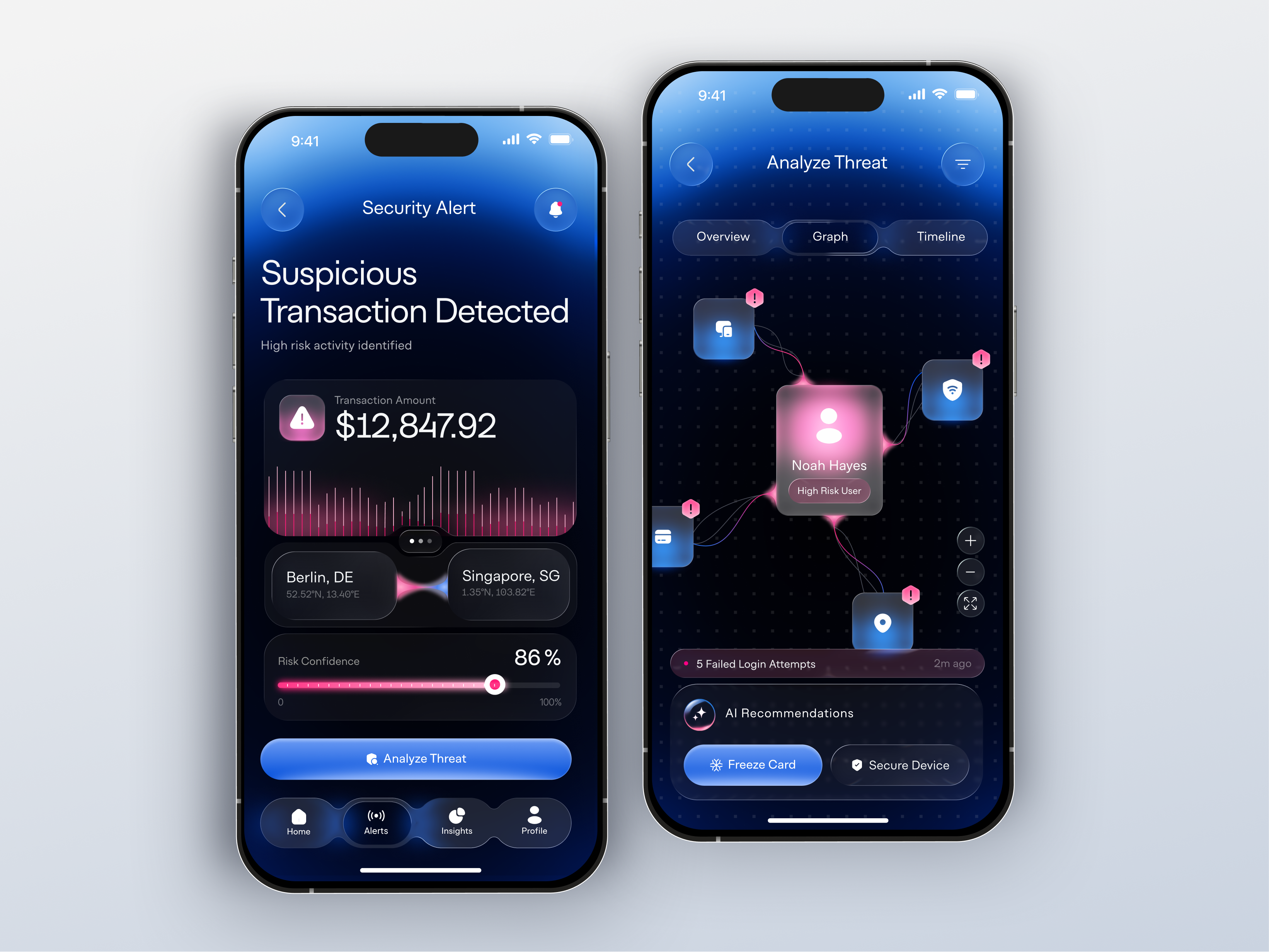 Mobile App for Cybersecurity, Fraud Detection app app design application application design design graphic design interface ios app ios app design mobile mobile app mobile app design mobile design product product design service startup ui uiux ux