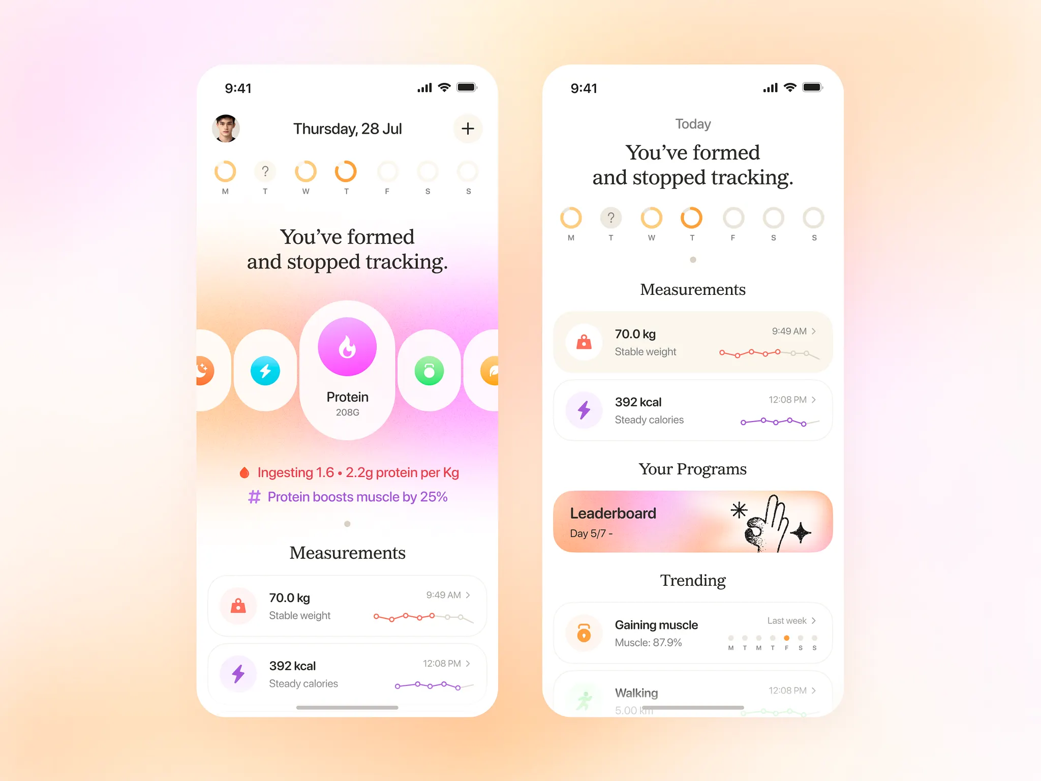 Health & Fitness Tracker App – Habit & Nutrition iOS UI