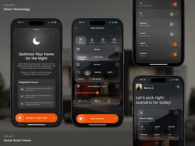 Home Automation App Design - Hume app landing page app redesign app screen core app dashboard creative mobile app home automation home automation app iot app iot dashboard iot devices iot mobile app iot website mobile app design mobile app ui mobile ux onboarding phenomenon studio smart home app smart home dashboard smart home logo