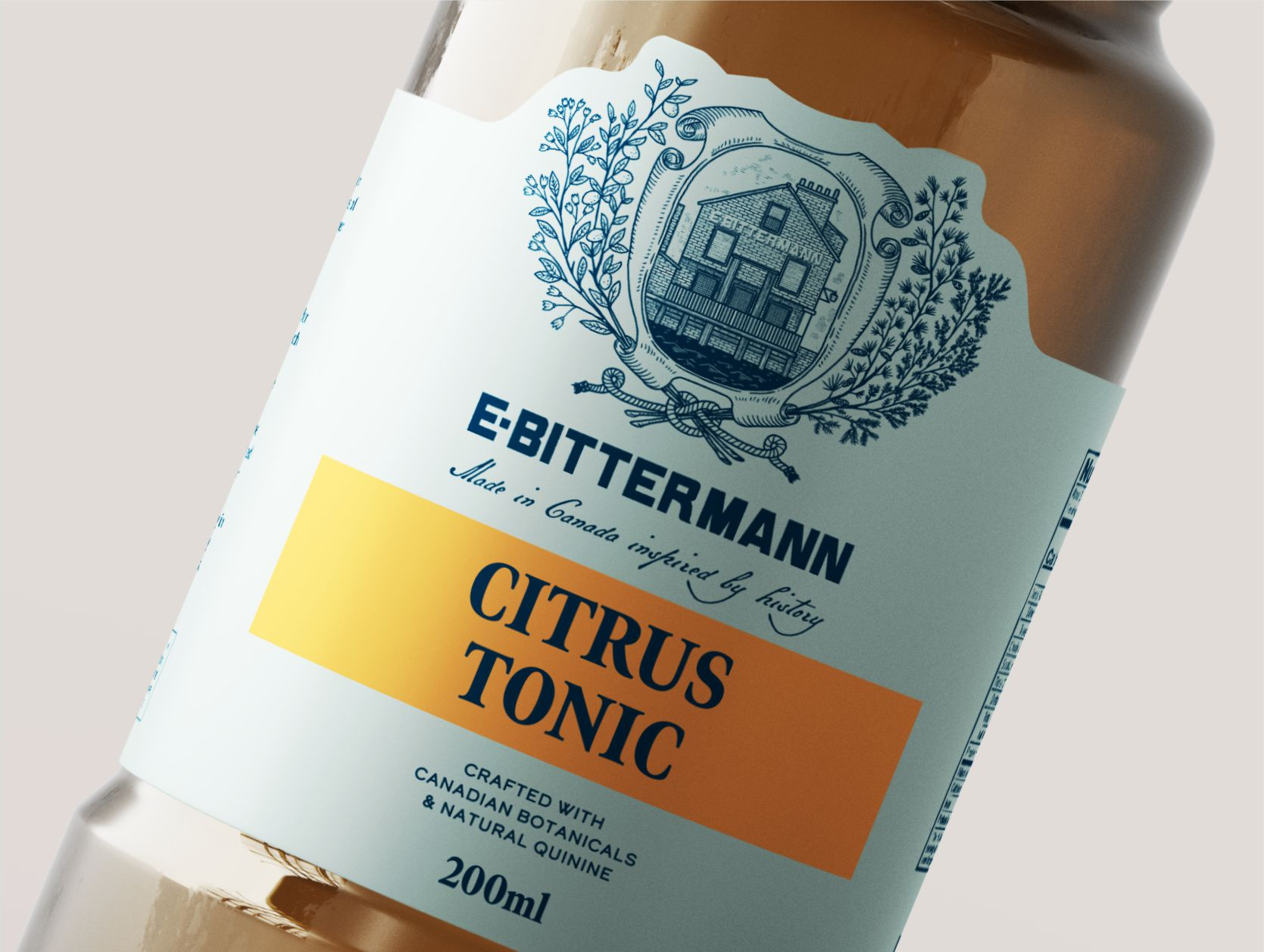 E. Bitterman Tonic Label Design Mockup