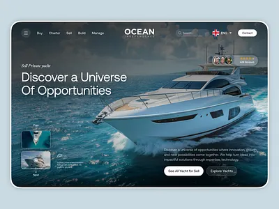 Ocean — Luxury Yacht Website Design boat party corporate website ecommerce landing page luxury website premium website product design super yacht ui ux web design website yacht app yacht flyer yacht logo yacht sales yacht website
