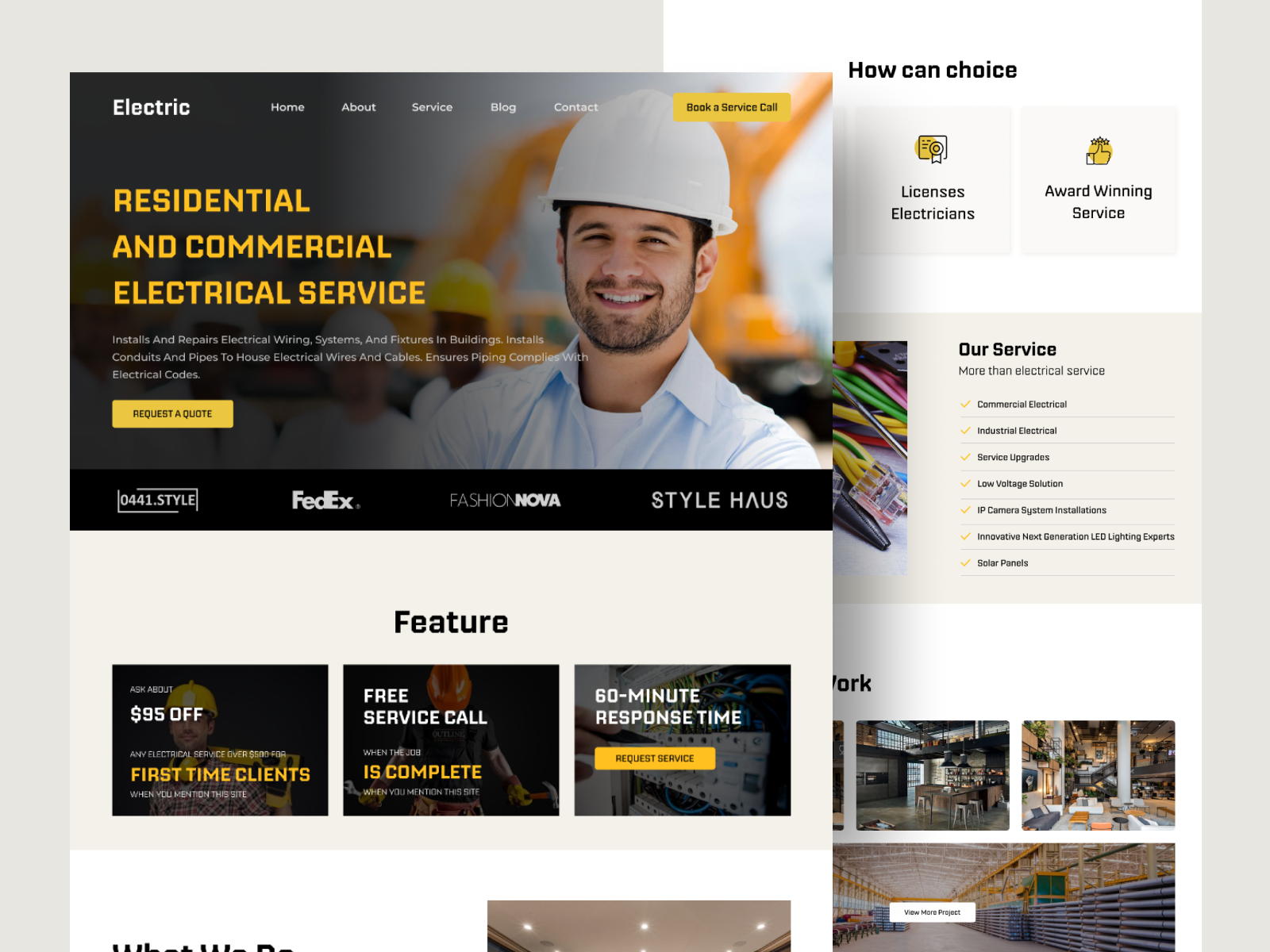 Electrician website landing page by Nizam on Dribbble