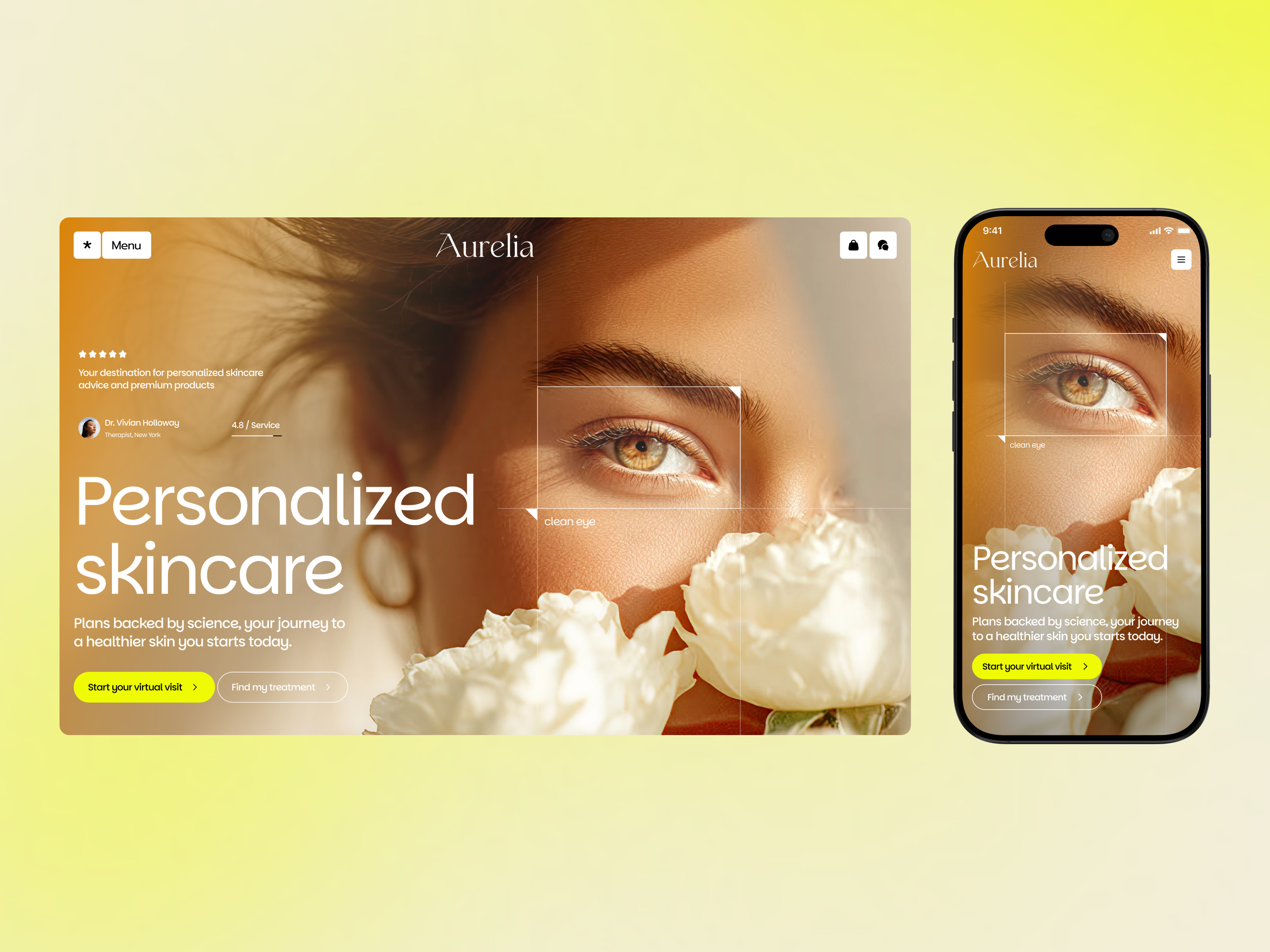 Mobile Responsive - Skincare app ui consulting consulting landing page header landing page landing page design landing page ui mobile app mobile responsive mobile responsive design product design skincare website typography ui ui ux user experience ux web design website website responsive