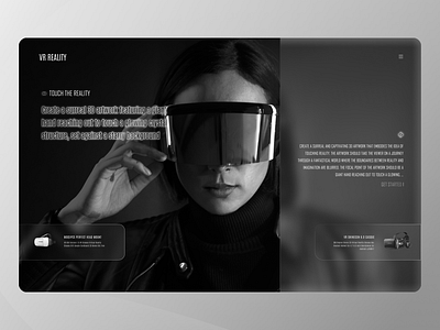 VR Reality Glass - Web Design Concept clean daily 100 challenge daily ui dark darkmode darktheme glass landing page product design reality shop ui ux vr web design