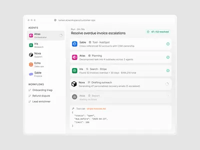 AI Multi-Agent Platform agent ai ai agent platform product design saas ui