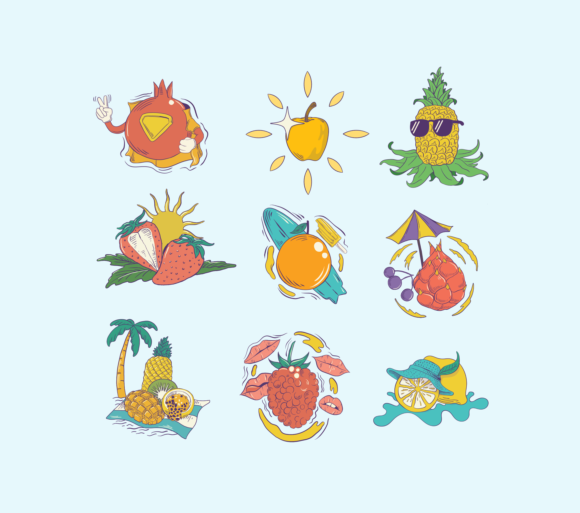 Fruit Element Illustration affinity artwork branding design element fruit character fruit illustration graphic graphic design graphic illustration gummies icon illustration vector