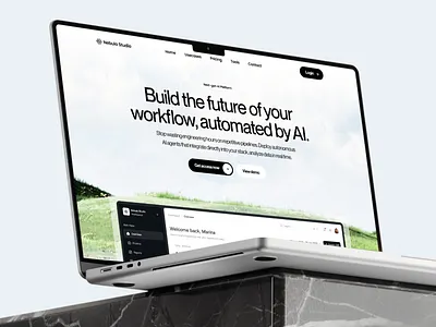 Nebula Studio - AI Platform Landing Page ai clean dashboard landing page minimal saas typography ui ux website