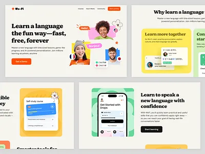 Language Learning Platform UIUX ai education interface learning product saas service ui ux web
