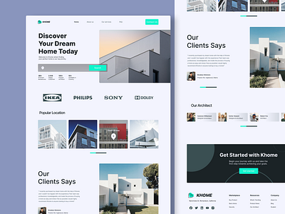KHome HomePage architecture building business business web home finder home page landing page properties property search real estate responsive design ui user experience ux design web design web development website design