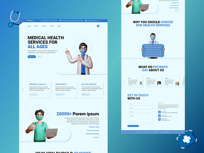 Medical Website UI app branding cleaning design graphic design hospital illustration image app logo medical ui vector