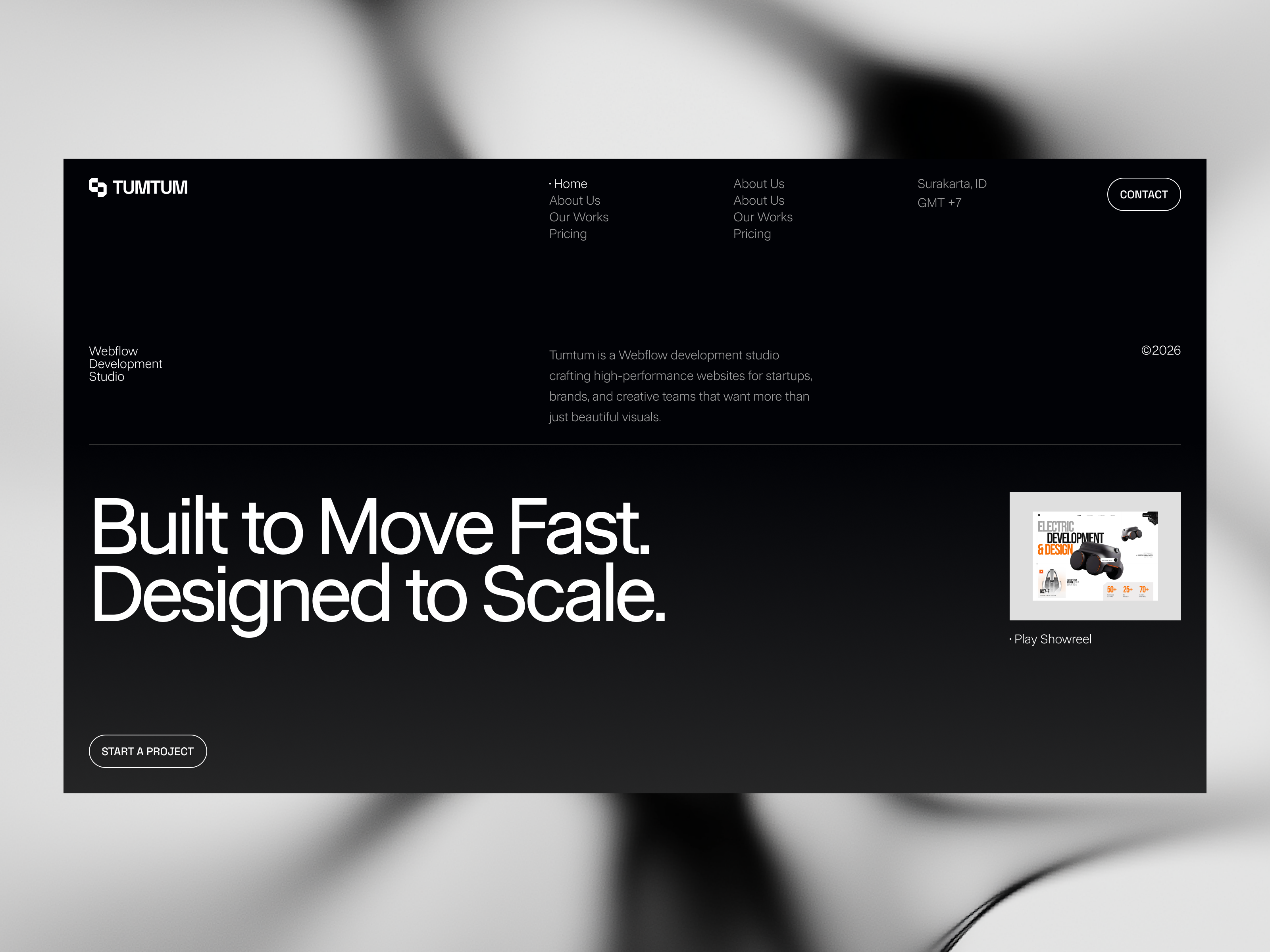 TUMTUM - Development Studio Website agency website clean darkmode development website landing page minimalist studio website web web design website website design
