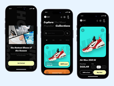 Shoes Store - Ecommerce App app design creative ecomerce app ecommerce market nike nike app online shop shoe shoe store app shoes shoes app shoes store shoes store app shop shopping store store app uidesign uiux