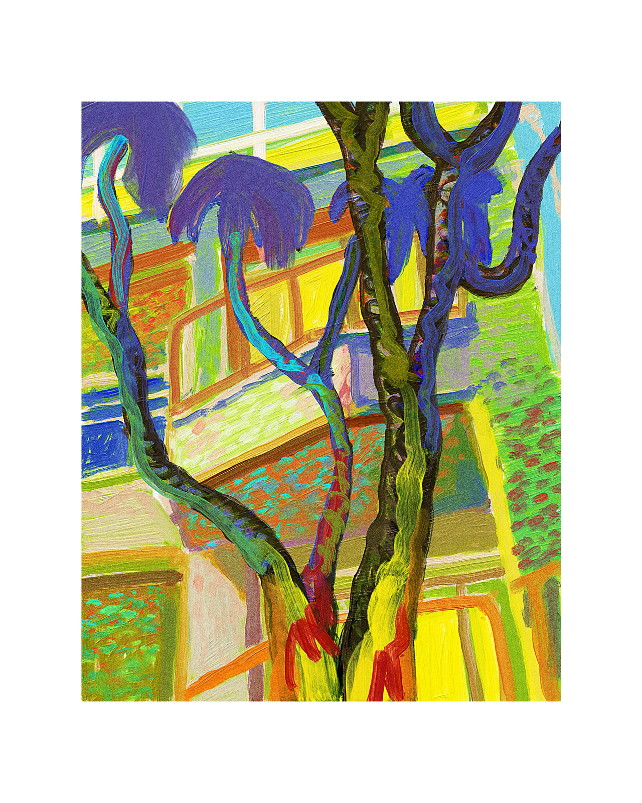 Tree and House apartment color design exploration fauvism house illustration impressionism oil painting postimpressionism texture tree window