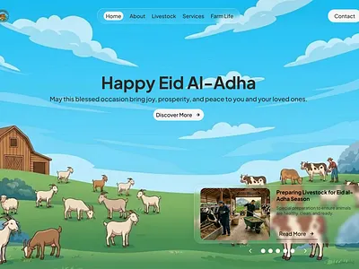 Farmora | Livestock & Farm Landing Page agriculture branding carddesign cleanui dribbbleshot eidaladha farmwebsite figma glassmorphism herosection landingpage minimaldesign modernui ui uidesign uiinspiration uxdesign visualdesign webdesign webinspiration