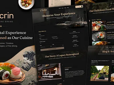 L'Écrin branding creative direction design dribbble shot editorial design elegant design fine dining interaction design landing page luxury branding luxury dining minimal design modern web design restaurant restaurant ui ui web design