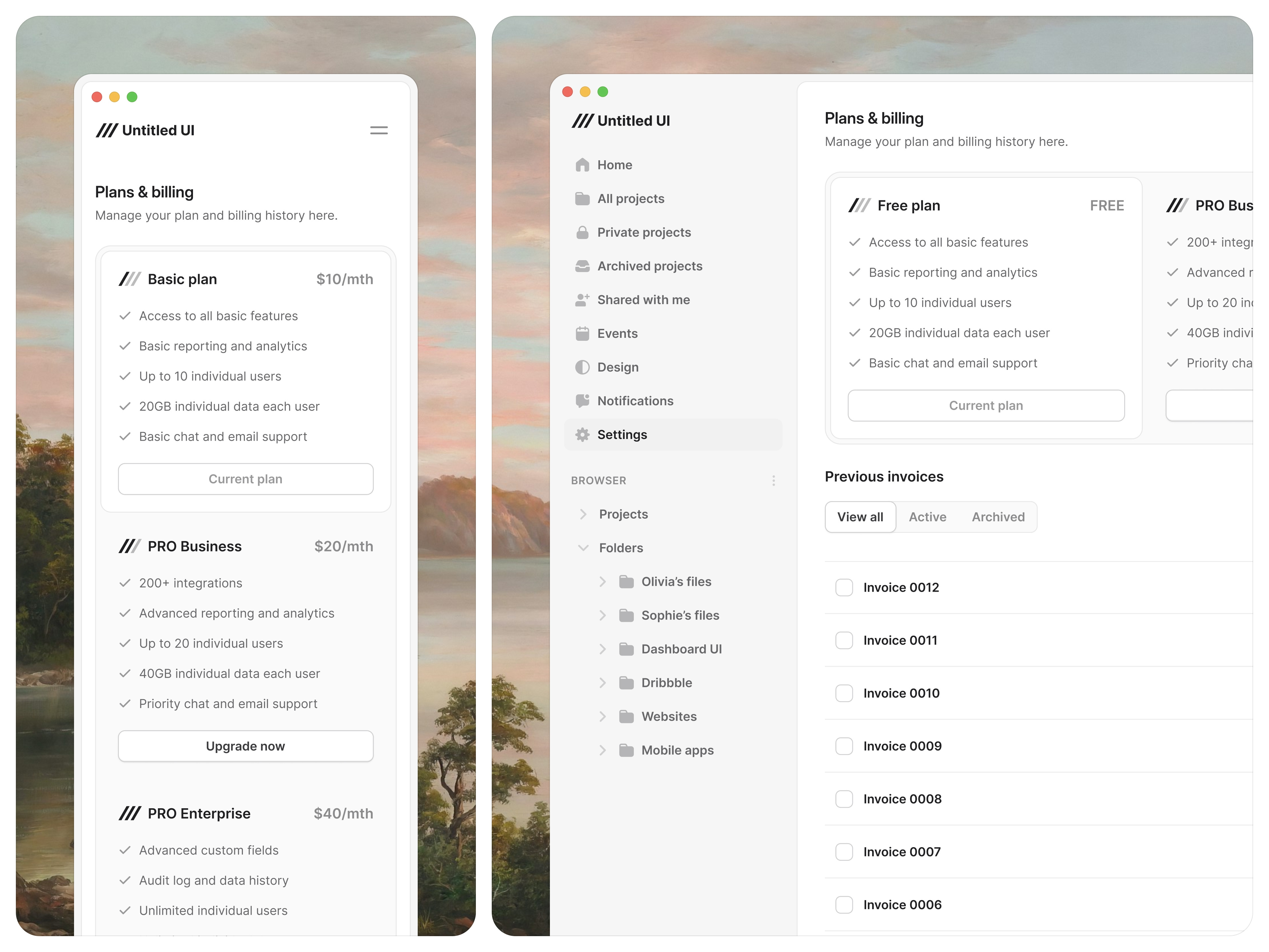 Pricing settings — Untitled UI