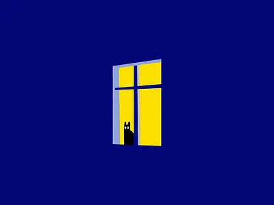Cat-window design graphic design illustration minimalist vector
