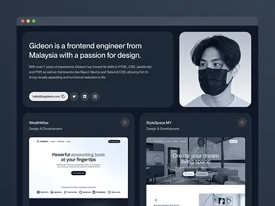 2023 Portfolio Website bento gradient monochrome portfolio