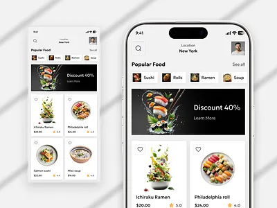 FoodieWave — Japanese Cuisine App app app design food food app hiwow home ios japan japanese japanese food minimal mobile mobile app mobile ui order restaurant sushi tokyo ui ux web