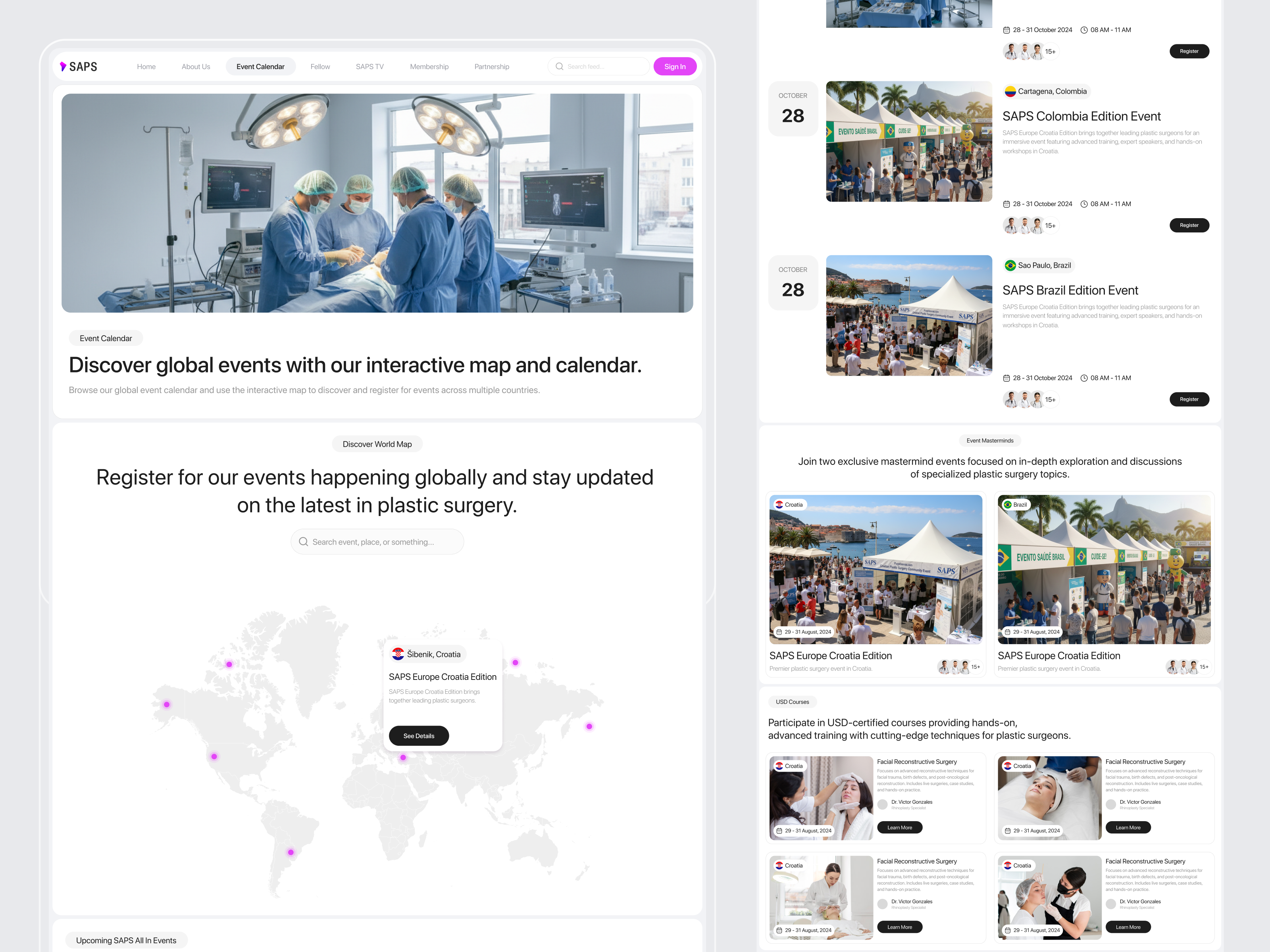 Saps Community Website Redesign awe hospital medical plastic surgery product redesign ui ux web