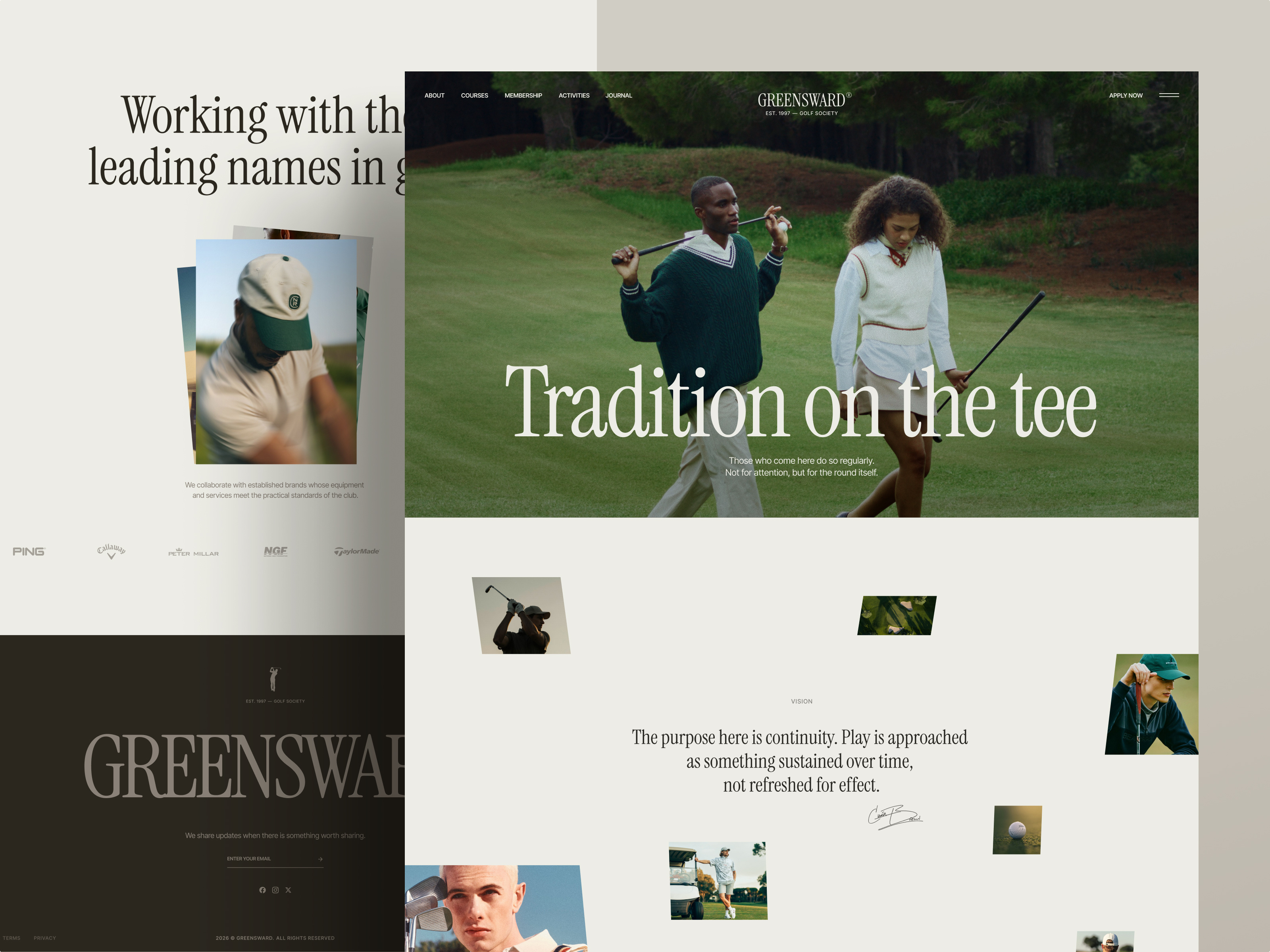Golf Club Landing Page Design