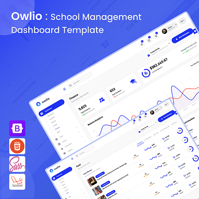 Owlio: School Management Laravel Admin Dashboard Template admin dashboard design graphic design template ui uiux website