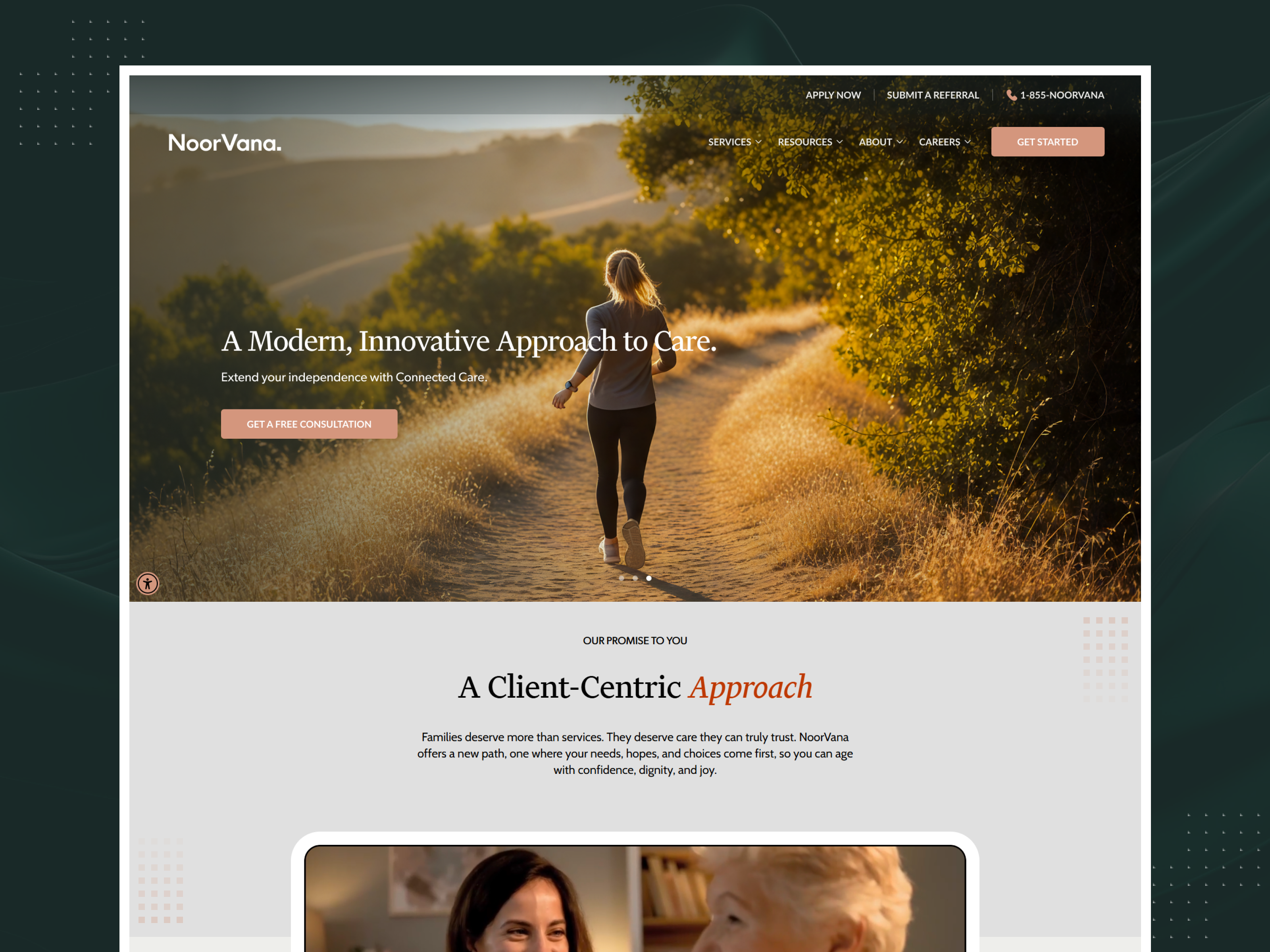 NoorVana Care – Premium UX for Senior Care by Pixlogix figma graphic design responsive design ui web design