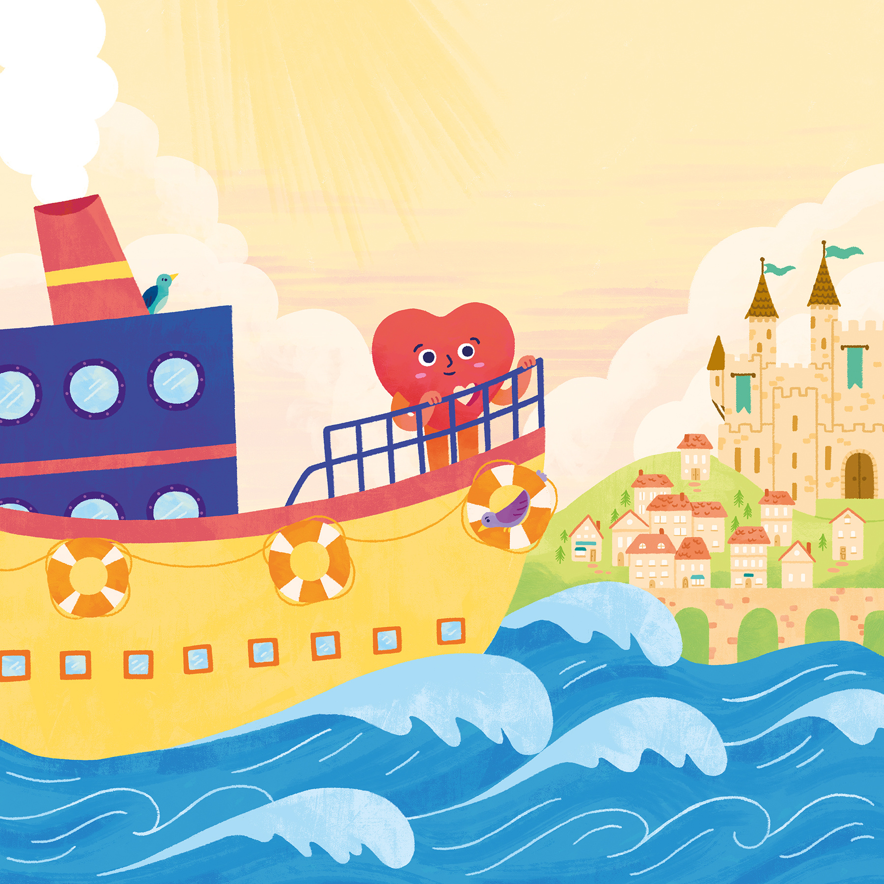 The Heart that Found You - Children's Book adventure anthropomorphic boat character childrens book cute fun heart illustration kidlit kingdom magical nature picture book sea story young