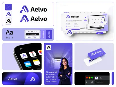 Aelvo - Brand Identity for an AI SaaS Startup ai startup app design brand brand identity branding branding design color system design ecommerce graphic design gsa website illustration logo logo design saas startup branding typography ui ux visual identity