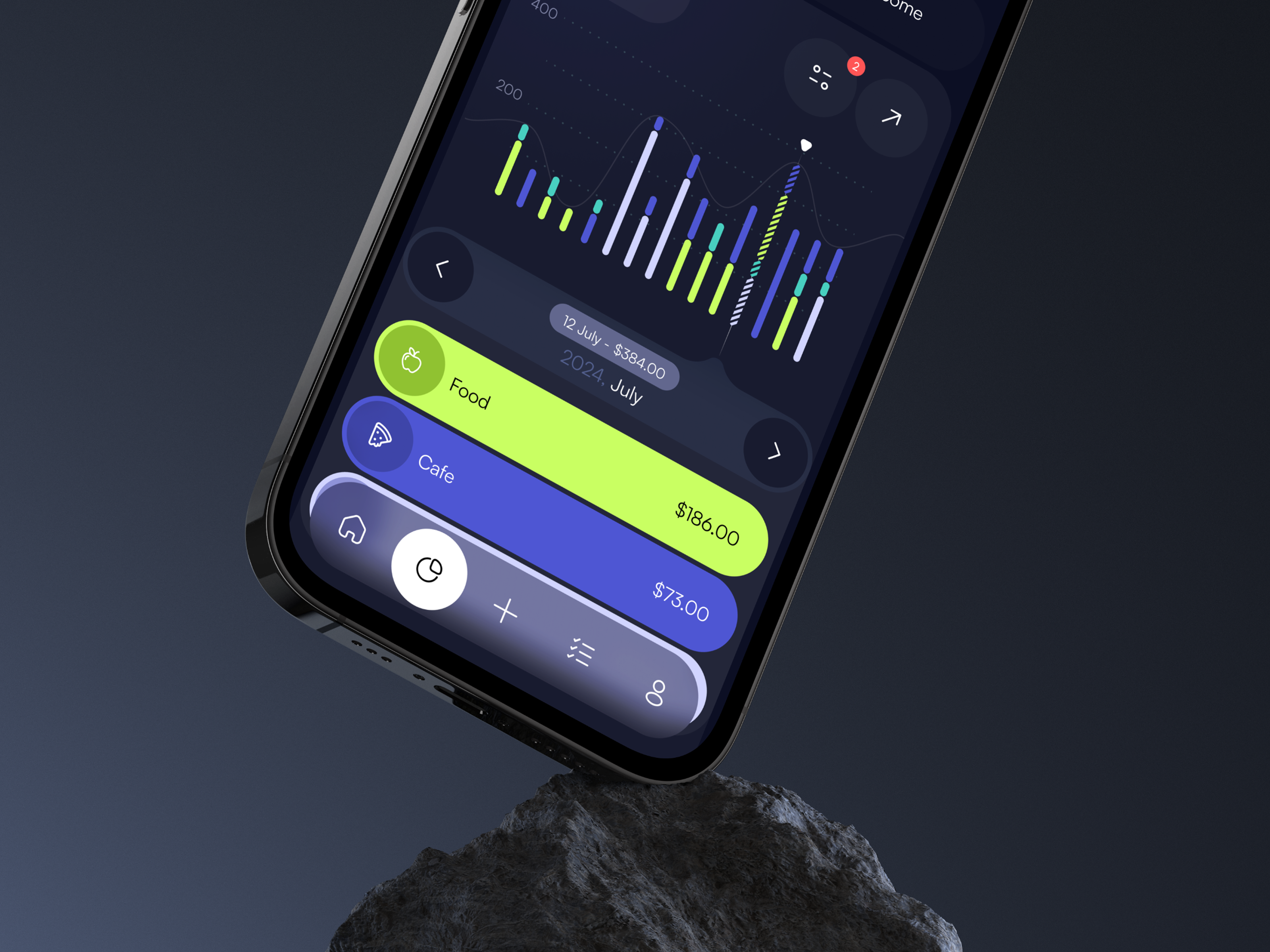 📊Mobile design for the finance management app | Hyperactive app design banking color dark ui design finance fintech hyperactive mobile mobile design money money tracker product design tracker ui ux