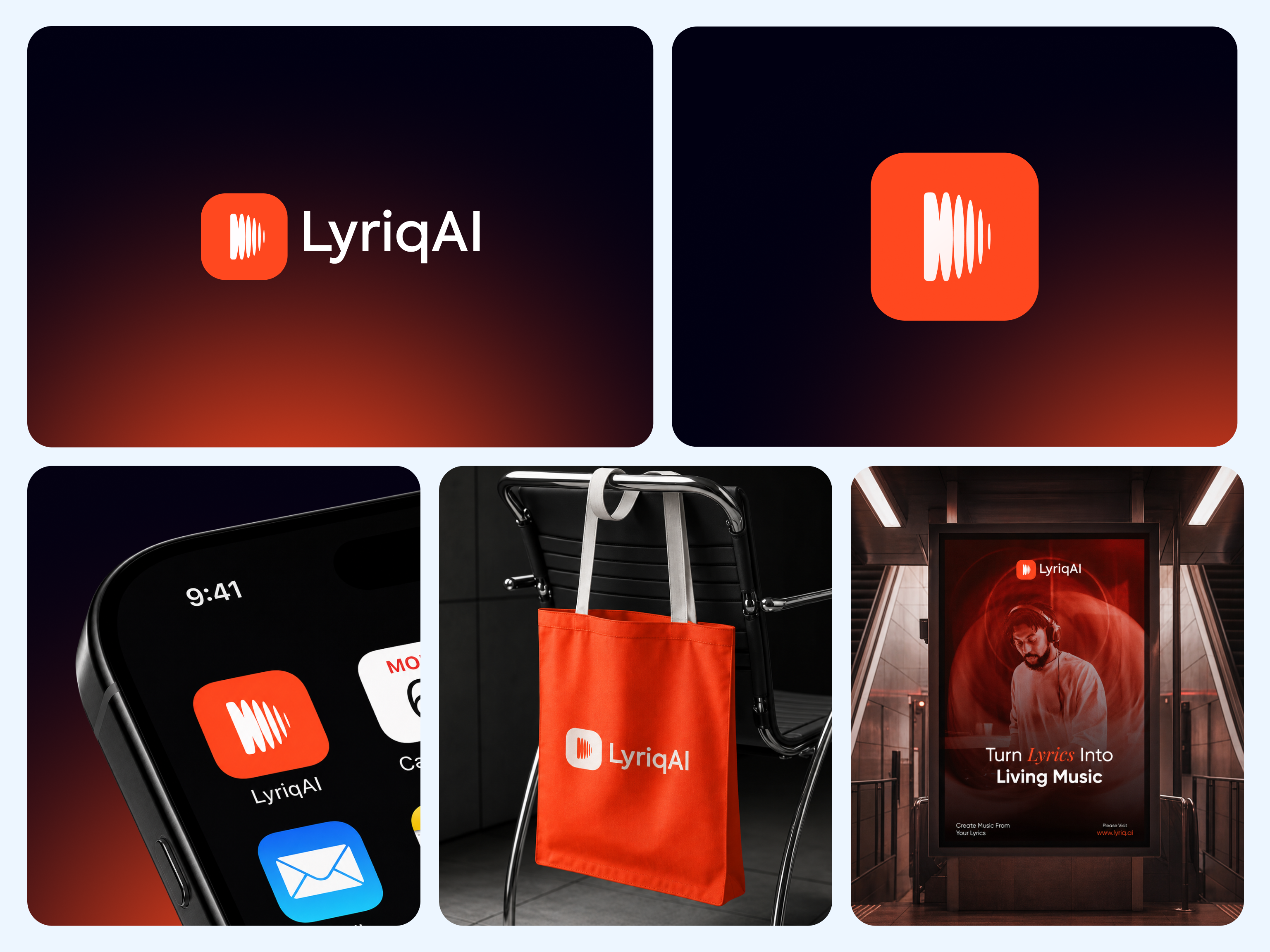 Lyriq AI Music Branding & Visual Experience ai logo ai music artificial intelligence beanding best logo agency brand agency brand design brand designer brand guideline brand identity designer logo logo agency logo design music music branding omnix omnix branding omnix studio spotify