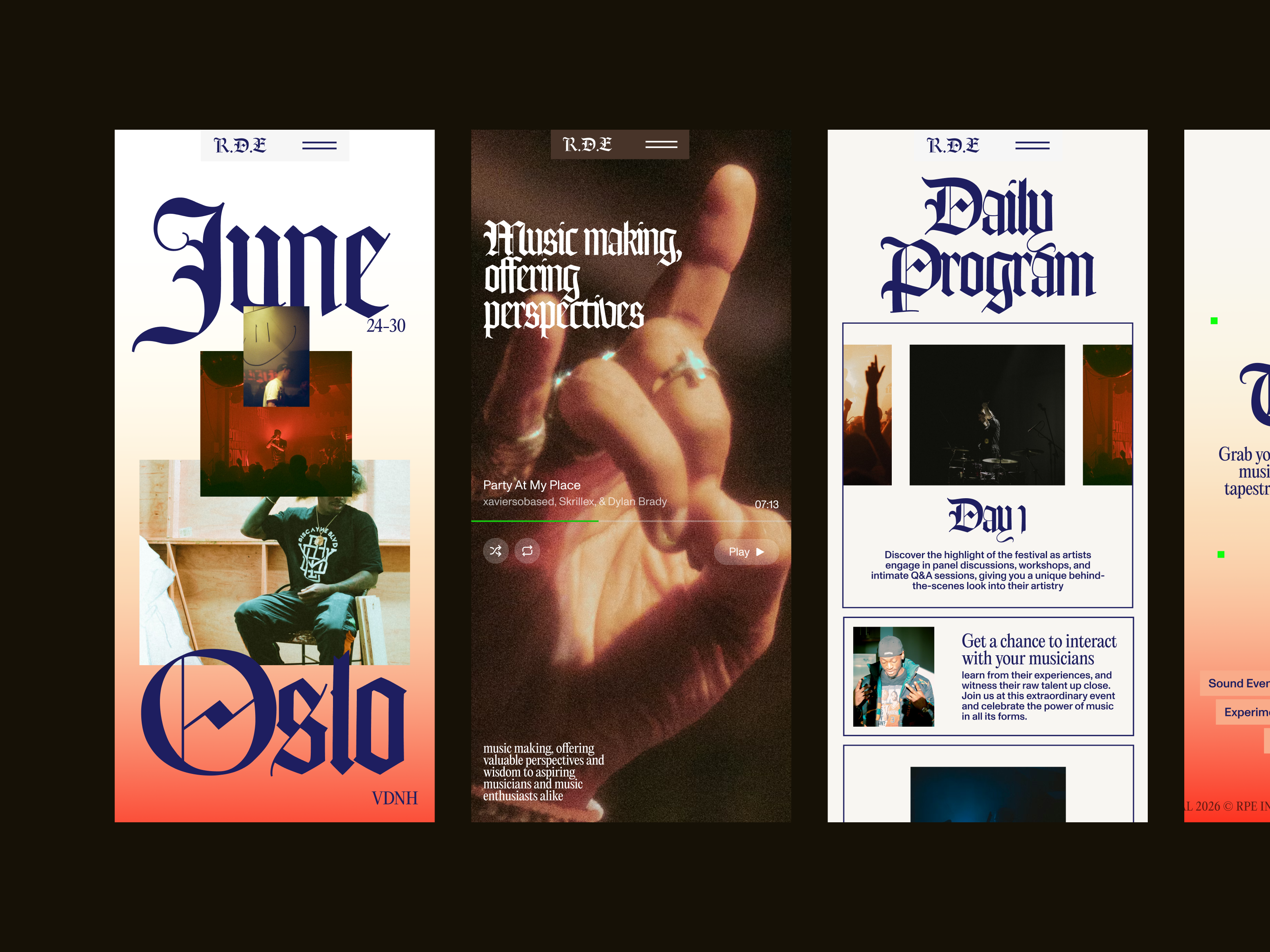 Music Festival Website—Responsive Mobile UI