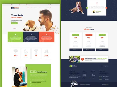 Pet Hund — Animals Shop & Veterinary animal care animal shelter bootstrap dog grooming html template pet pet adoption pet care pet grooming pet shop pet website pethund pets responsive design themeforest ui design vet clinic veterinary web template website design