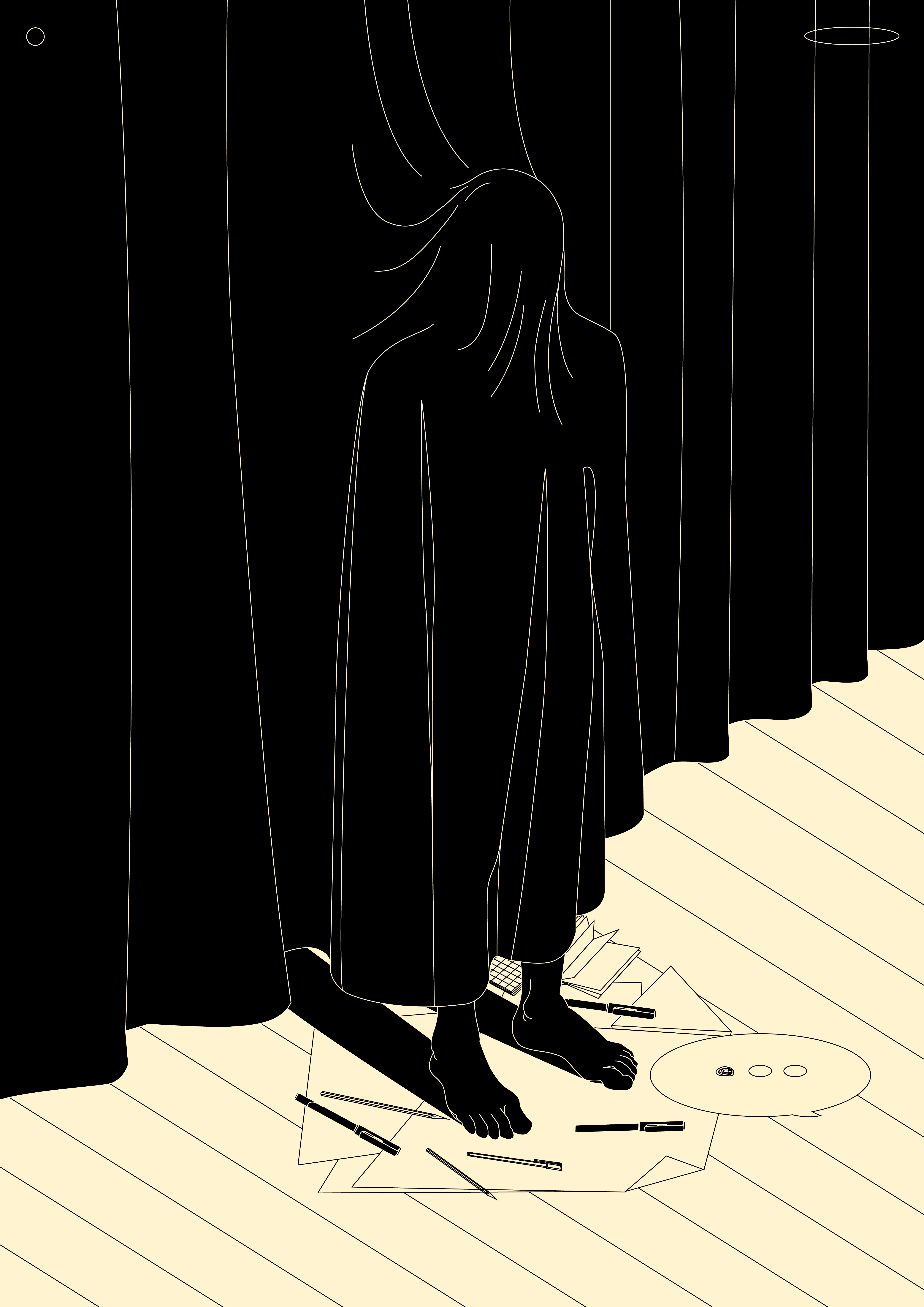 Lost creativity abstract composition conceptual illustration cover creativity creator design dual meaning editorial editorial illustration feet illustration illustration laconic lines lost creativity minimal poster