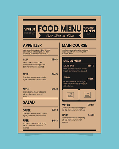 Food Menu food food menu graphic design logo menu