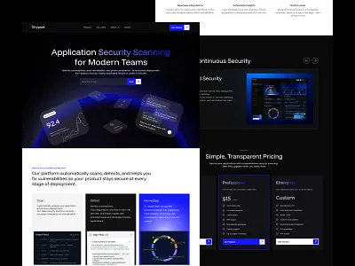 Web Security Scanner Landing Page UI ai app ai saas dashboard data product design data saas data uiux digital product landing page digital product ui digital product website product landing product ux product web design startup dashboard startup ui ux startup user experience tech dashboard ui tech ui design tech user interface workflow dashboard design workflow interface workflow ux design