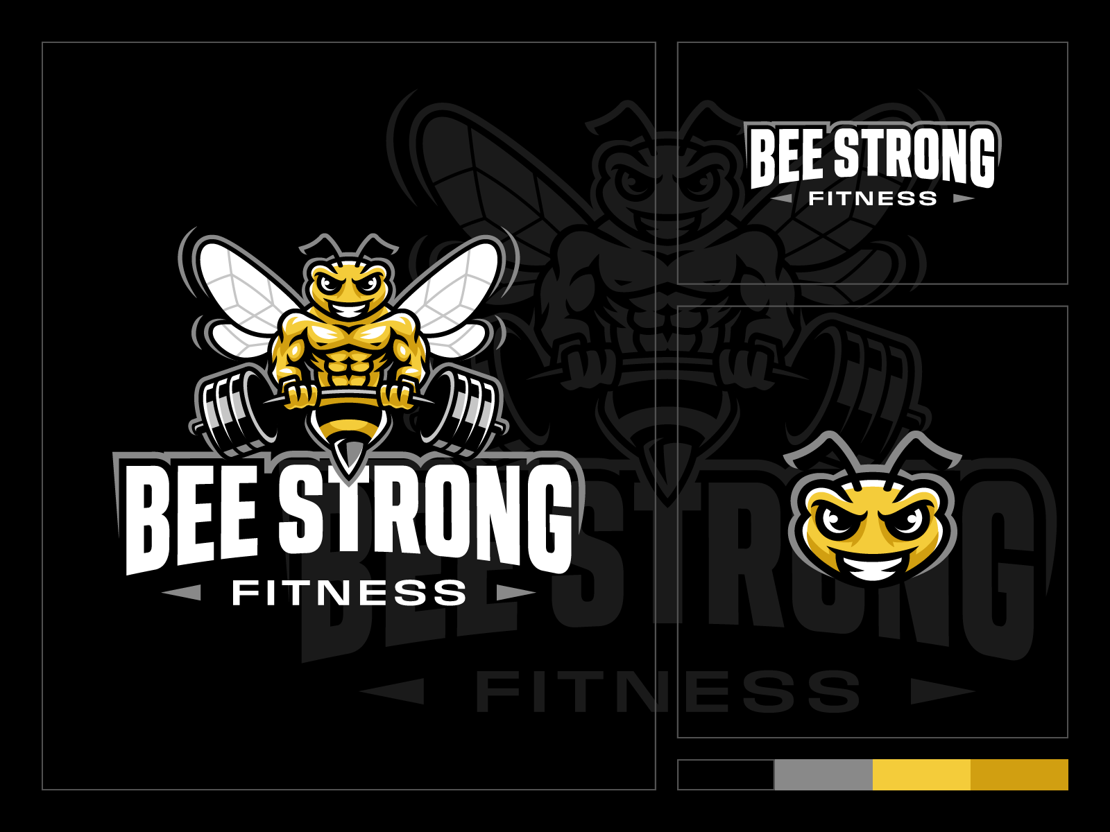 Bee Strong Fitness mascot logo